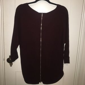 Express V-Neck Sweater with Zipped Back